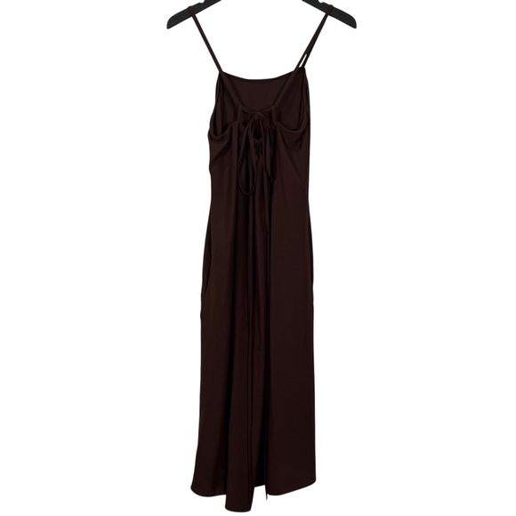 Vince Size S Walnut Brown Strappy Tank Midi Dress With Pockets - Picture 3 of 7